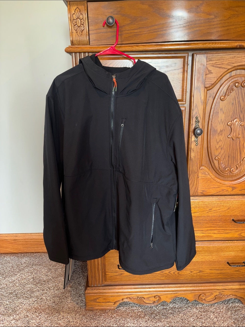 Chase Authentics Black Hoodie with Red Accent